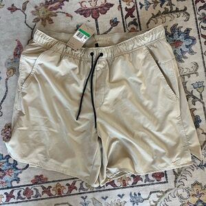 Nike Khaki Sports Shorts with Black Drawstring